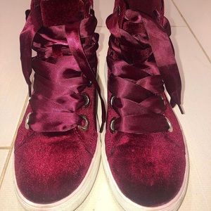 RED VELVET HIGH TOP SNEAKERS